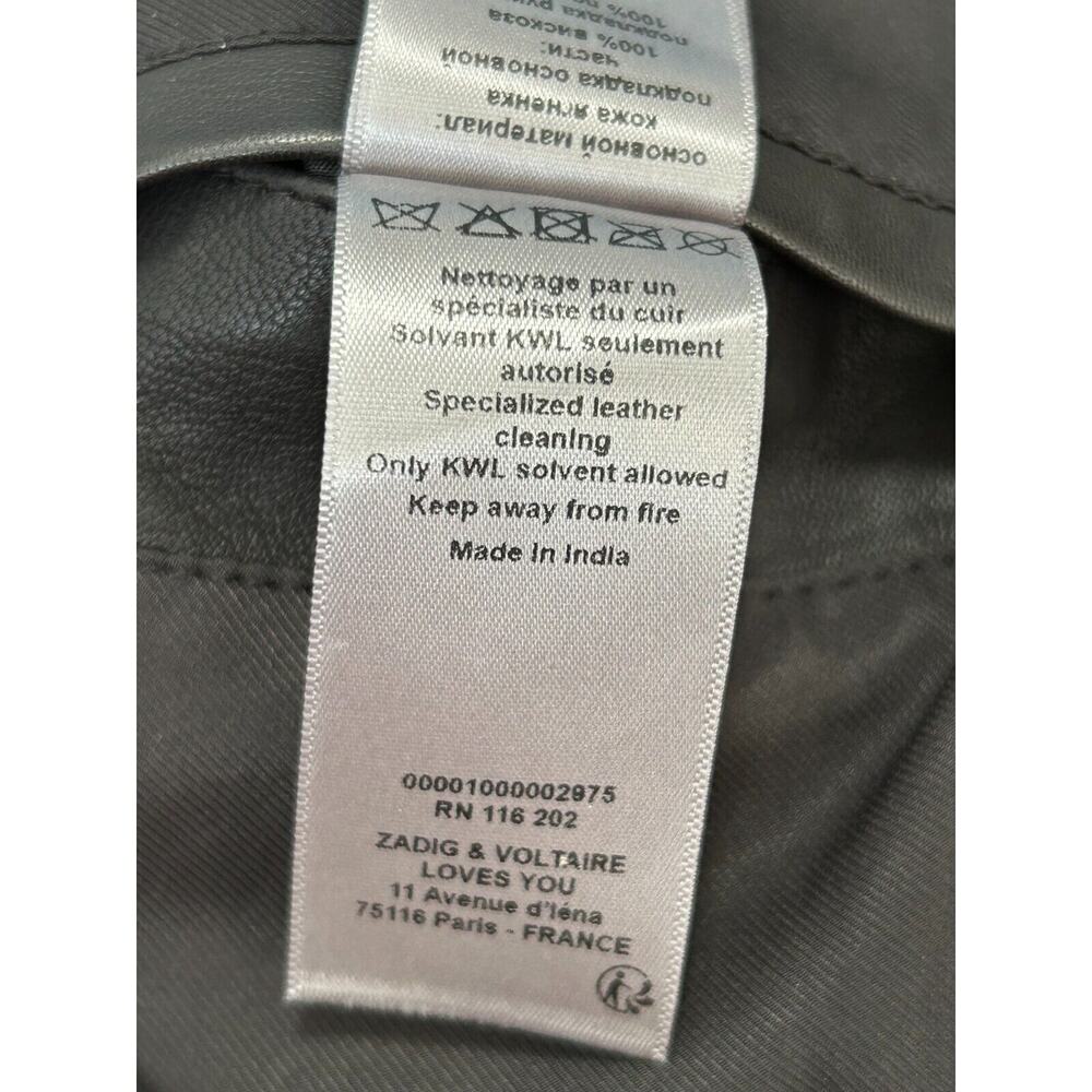 Zadig & Voltaire Loon Spi Biker Jacket Womens Small Black Lamb Leather NWT - Picture 14 of 16
